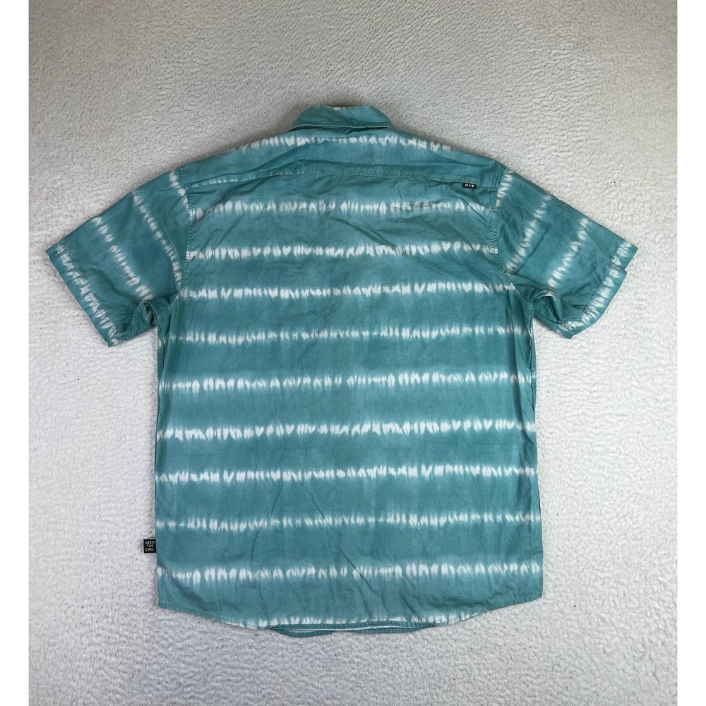 Howler Bros Shirt Mens Medium Blue Tie Dye Stripe Short Sleeve Button Up Casual - Picture 2 of 11